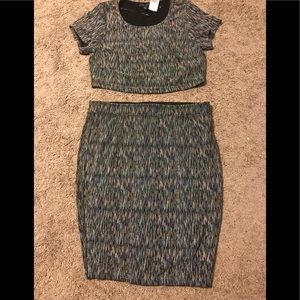 Forever 21 Multi Color Knit Skirt Set